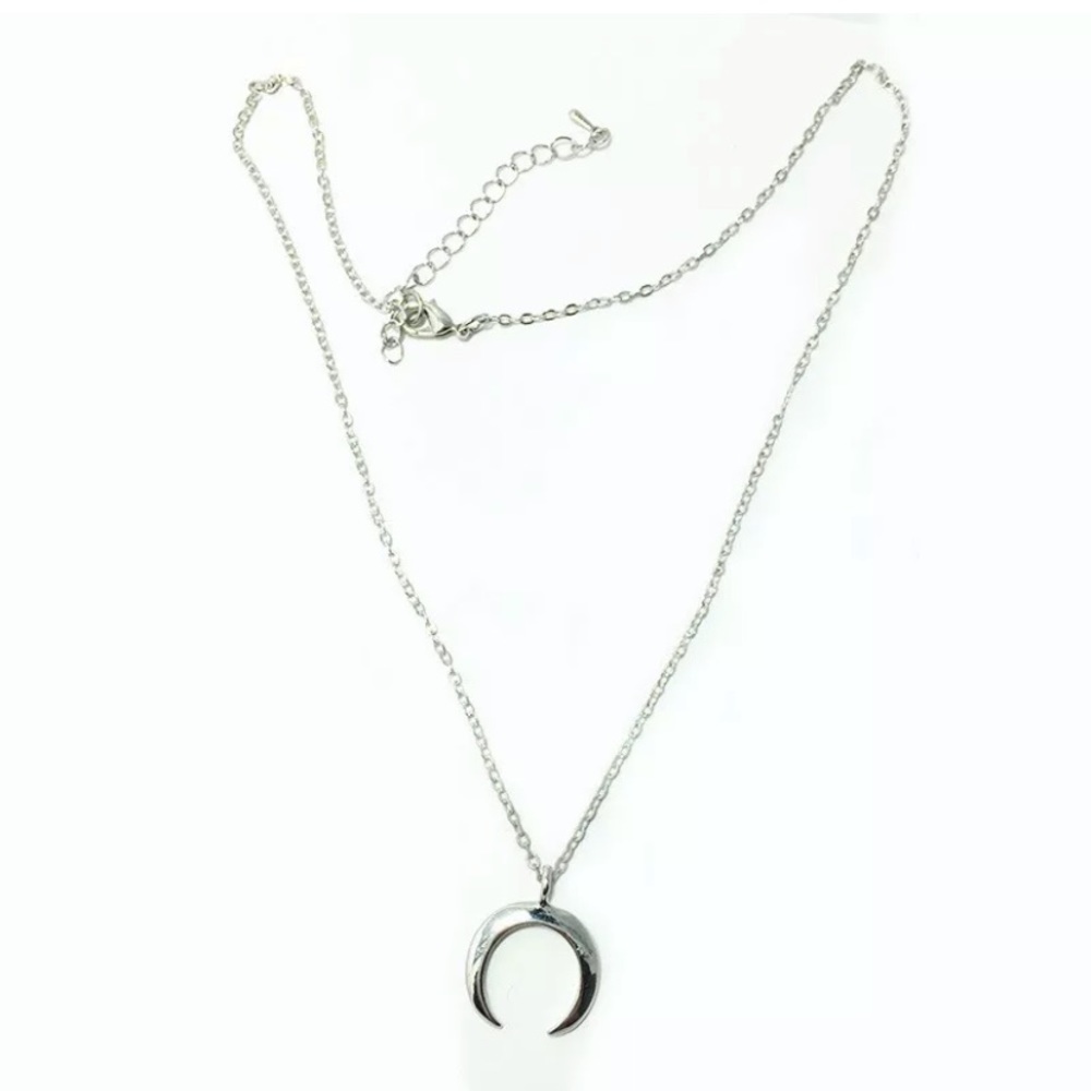 Gold  silver moon layered necklace - Picture 4 of 8